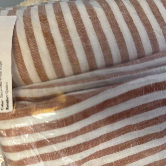 Quince European Linen Cotton Stitch Duvet Full/Queen in Terracotta - Picture 3 of 5
